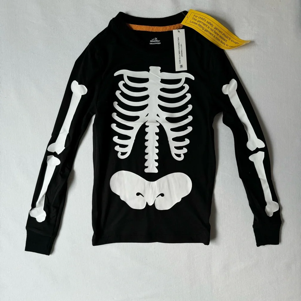 Glow in the Dark Skeleton PJs -kids size 8 - Picture 2 of 6